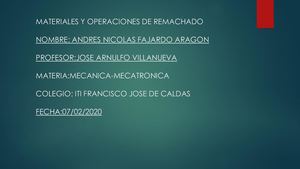 Materiales Y Operaciones De Remachado