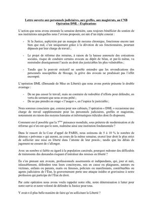 Lettre Ouverte DML - 625 Signataires