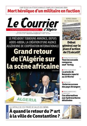 Le Courrier d'Algérie du lundi 10 février 2020