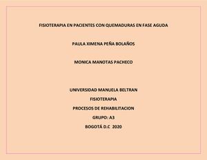 Fisioterapia En Pacientes Con Quemaduras En Fase Agudass