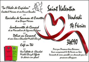 Menu Saint Valentin 2020