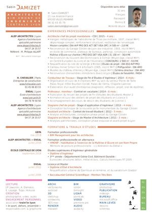 Sabin Damizet - CV Architecte Ingénieur 2020