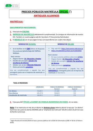 Tasas Actualizadas 2020