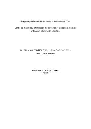 DOSSIER ALUMNADO FUNCIONES EJECUTIVAS