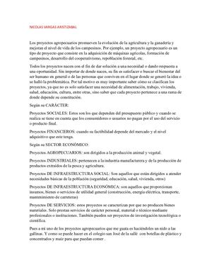 Proyectos Agropecuarios