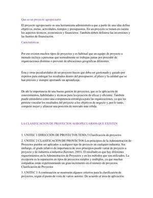 Que Es Un Proyecto Agropecuario