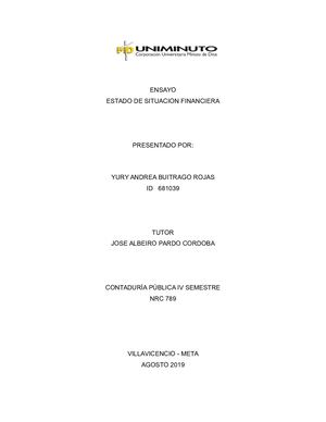Ensayo Sobre Estados Financieros