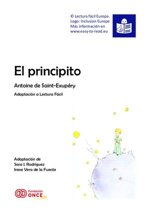El Principito Adaptación Lectura Fácil. ONCE