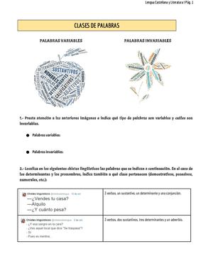 Clases De Palabras Ejercicios