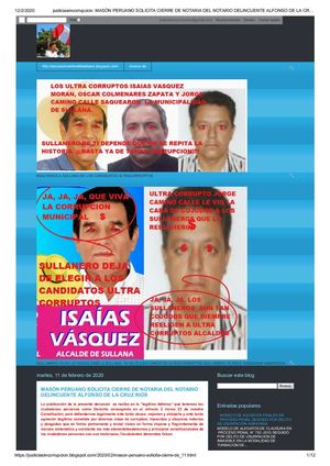 Masón Peruano Solicita Cierre De Notaria Del Notario Delincuente Alfonso De La Cruz Rios