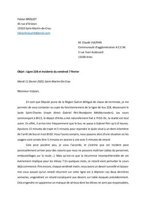 Courrier à destination de Claude VULPIAN