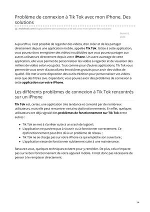 Problème De Connexion À Tik Tok Avec Mon I Phone Des Solutions