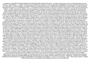 FRANCO-BORA (FRANCHI da LA BRIGA] Armorial Blasonario SubAlpino Piemonte/Liguria au Comté de Nice