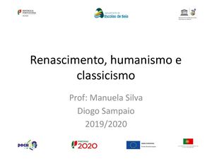 Renascimento, Humanismo E Classicismo (1)