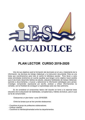 Plan Lector 19 20