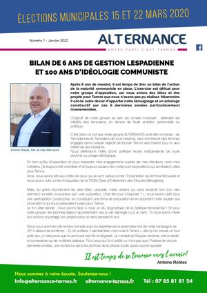 ALTERNANCE, NOTRE PARTI C'EST TARNOS
