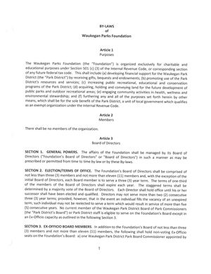 Waukegan Parks Foundation Bylaws