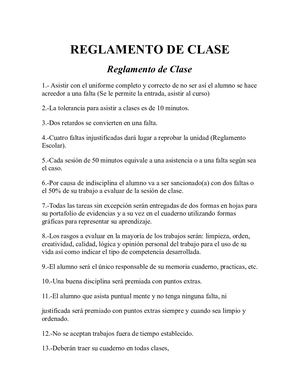 Reglamento de Clase