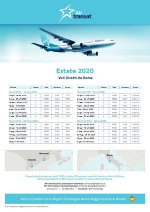 Voli Diretti E Connessione Air Transat Roma