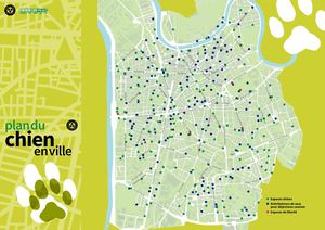 Plan des Espaces-chien de Grenoble