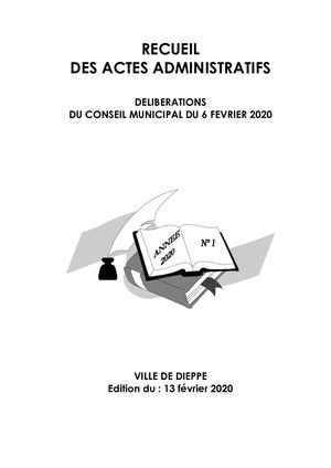 Recueil Des Actes Administratifs N° 2020 01 Cm Du 06 02 2020