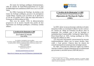 AMFAR A15 408- Réparation de l'horloge de l'église (1901)