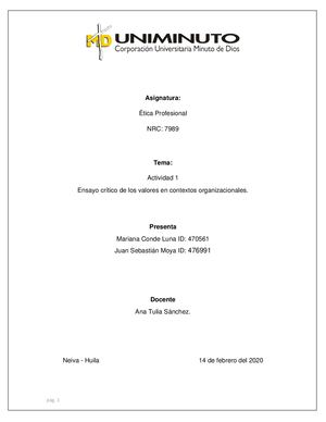 Actividad 1 De éTica Profesional