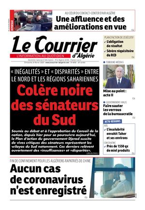 Le Courrier d'Algérie du dimanche 16 février 2020