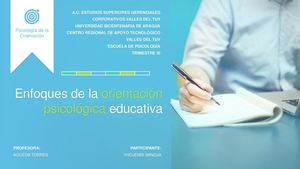 Enfoques De La Orientación Psicológica Educativa