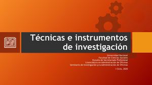 Técnicas E Instrumentos De Investigación Tarea