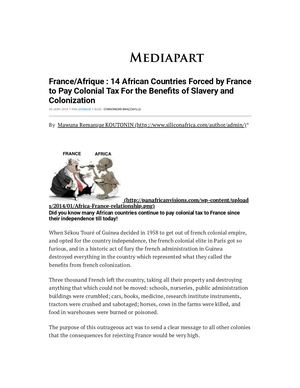 FRENCH AFRICAN COLONIAL TAX