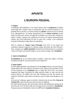 Apunts Feudalisme