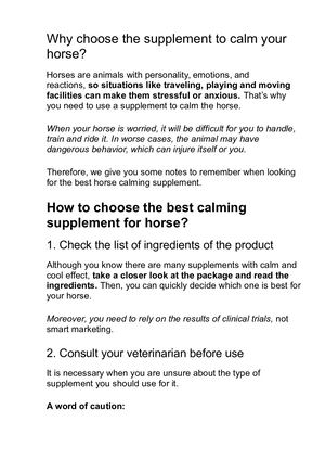 Top 5 Best Horse Calming Supplements
