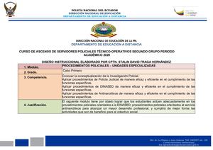 Diseño Instruccionalprocedimientos Policiales – Unidades Especializadas