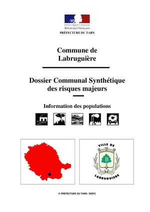 Dossier Synthetique Risques Majeurs Labruguière