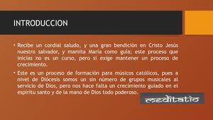 Presentacion Formacion Para Ministerios De Musica Tema No 1