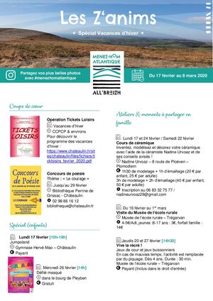 Les Z Anims du 17 février au 8 mars 2020