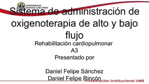 Sistema De Administración De Oxigenoterapia De Alto Y Bajo Flujo