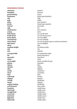 Adjetivos Calificativos