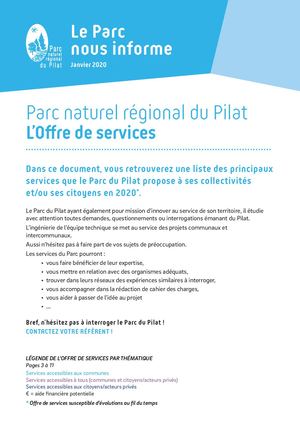 L'offre de services du Parc du Pilat
