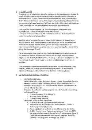 Nacionalismo Y Unificaciones De Italia Y Alemania
