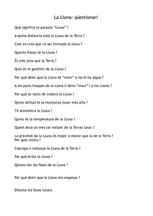 La Lluna Questionari