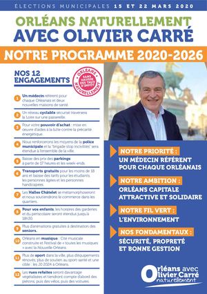 Orléans Naturellement avec Olivier Carré - NOTRE PROGRAMME 2020-2026
