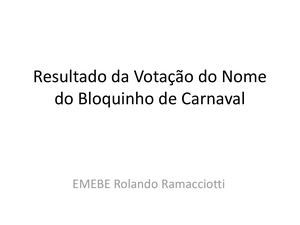 Resultado Da Votação Do Nome Do Bloquinho De