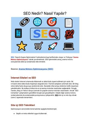 Seo Arama Motoru Optimizasyonu