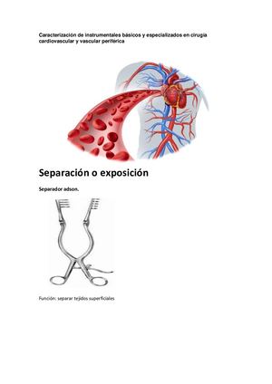 Caracterización De Instrumentales Básicos Y Especializados En Cirugía Cardiovascular Y Vascular Periférica