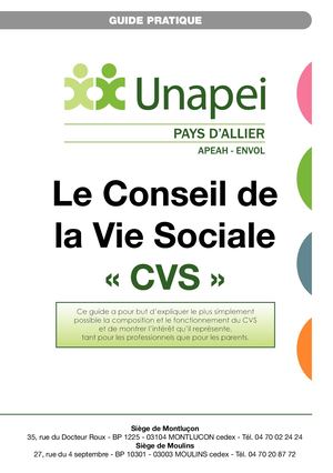 CVS Guide infos pratiques