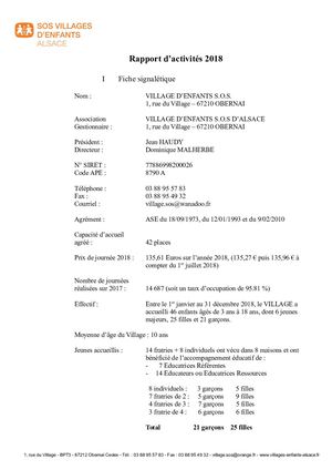 Rapport D'activités 2018