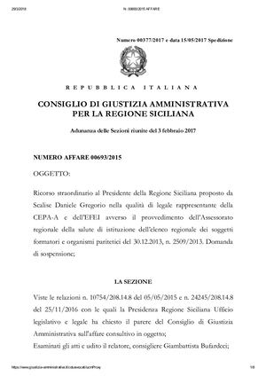 Sentenza Rappresentativita Efei