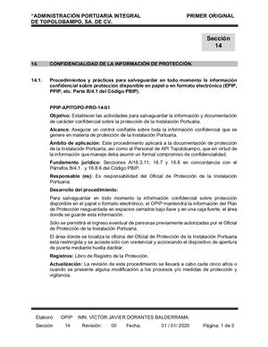 Sección 14 Ppip Apitopo 2020